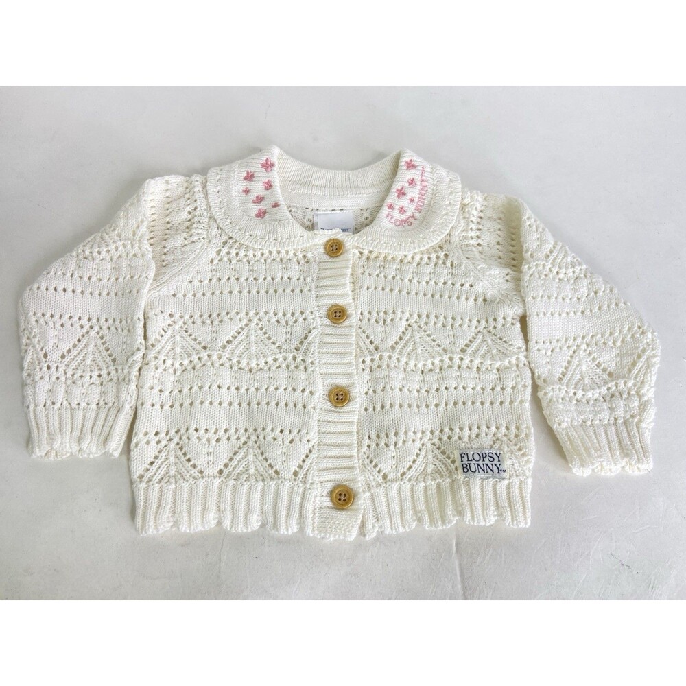 Peter Rabbit Flopsy Bunny Cardigan Knit Cotton Baby Girls Size 0-3 Months